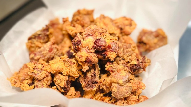 Basket of fried chicken gizzards from Tom's Chicken Shack