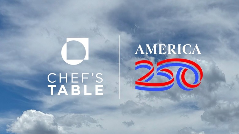 Chef's Table & America250 logos side by side on a sky background