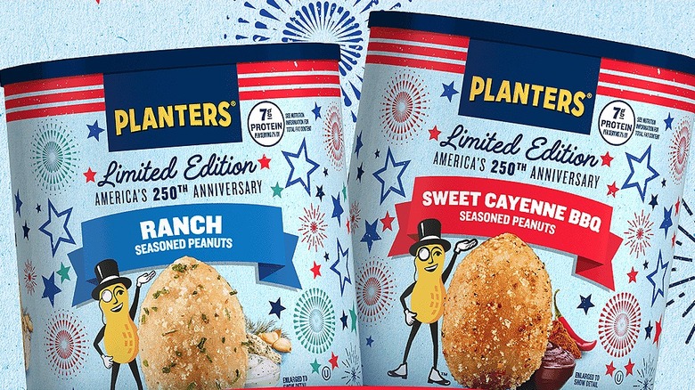 Containers of Planters Ranch Peanuts and Planters Sweet Cayenne BBQ peanuts