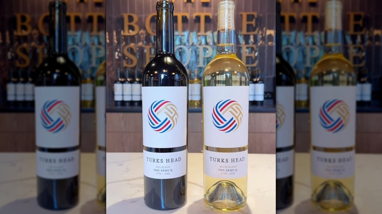 Two Semi Q wines from Turks Head on counter