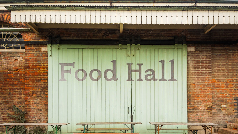 Food hall in old brick building