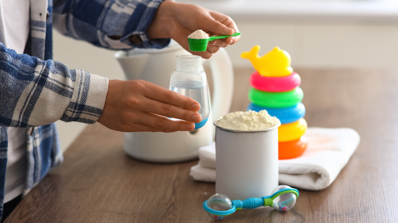 Baby formula being mixed