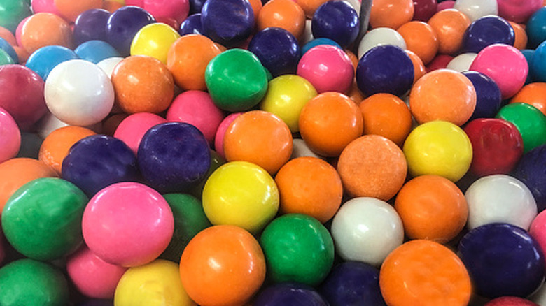 different-colored candies