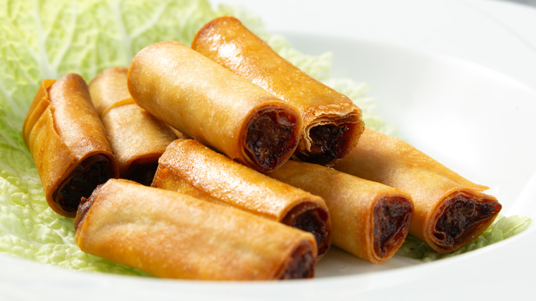 A plate of lumpia