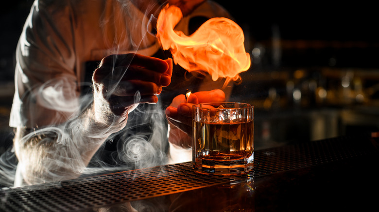Burning cocktail