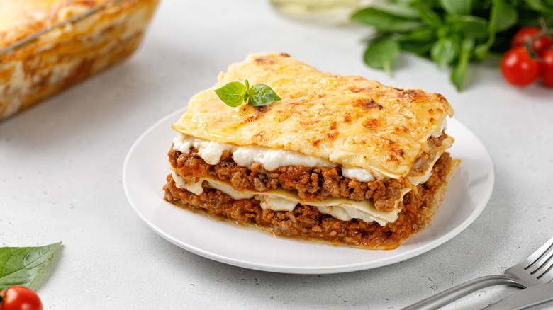 crispy slice of lasagna 