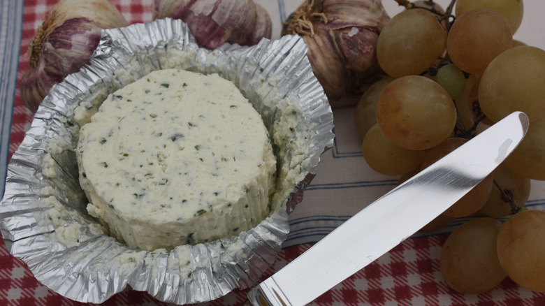Boursin cheese in a foil wrapper