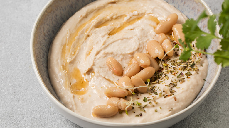 white bean dip in a bowl