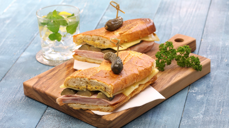 Cuban sandwich on a board