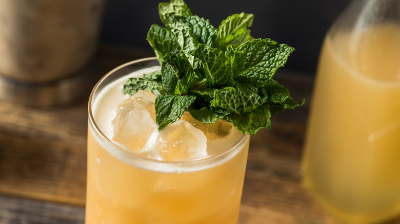 Close-up of a Fog Cutter cocktail