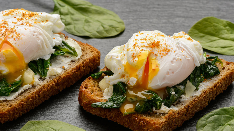 poached eggs with breakfast