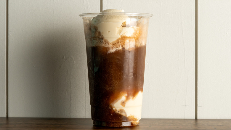 root beer float in a cup