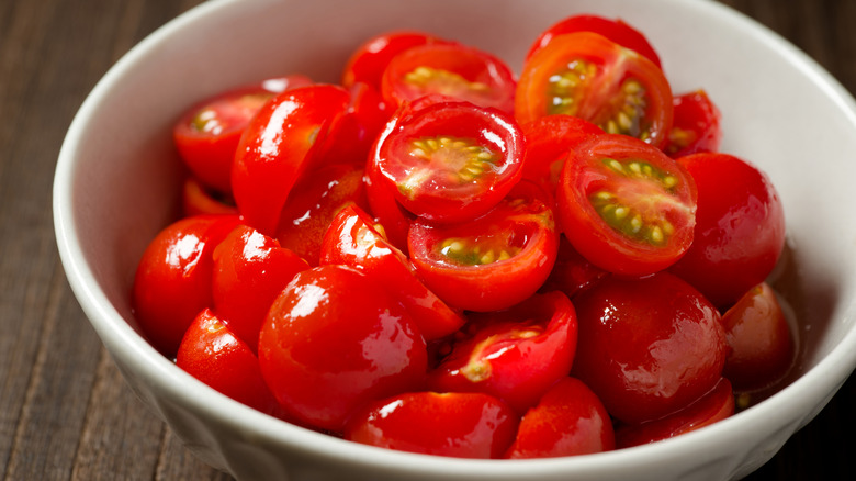 A bowl of cherry tomatoes