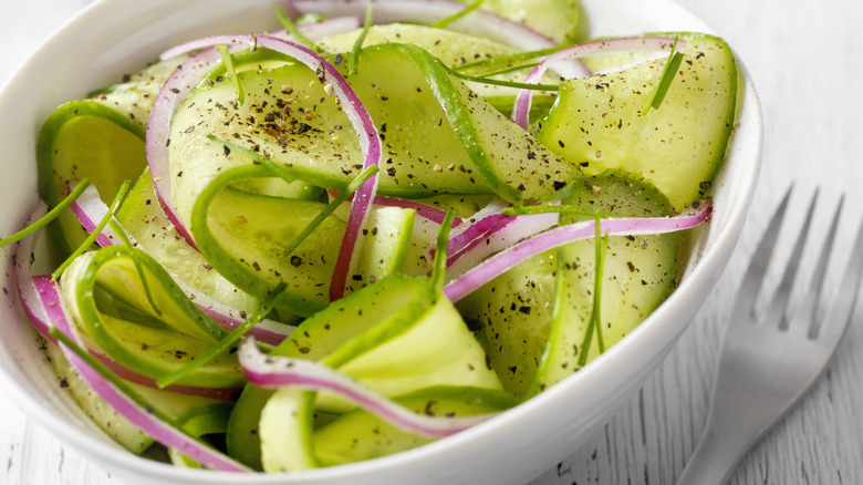 cucumber salad with red onion