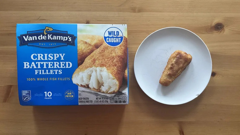 Van de Kamp's Crispy Battered Fillet on white plate