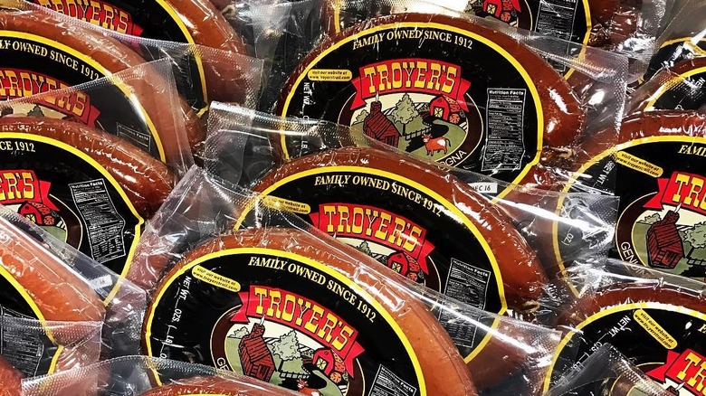 Troyers bologna packages in a store