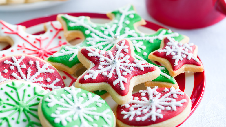 Christmas sugar cookies with icing