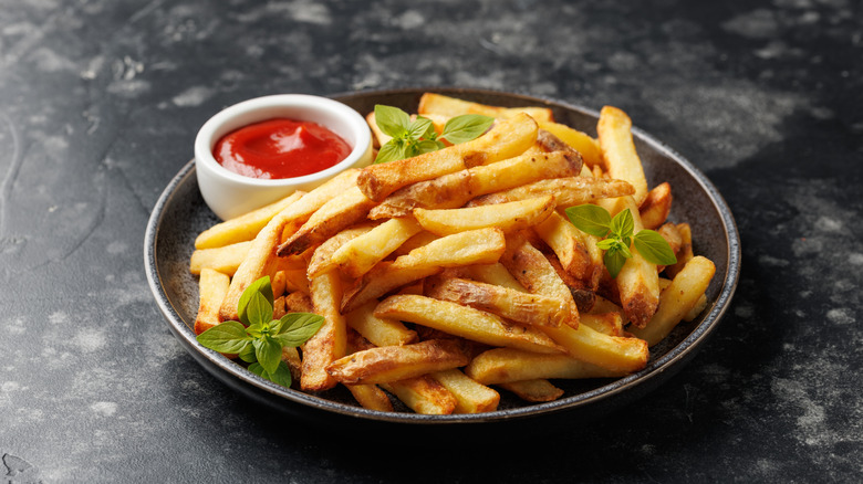 French fries and ketchup