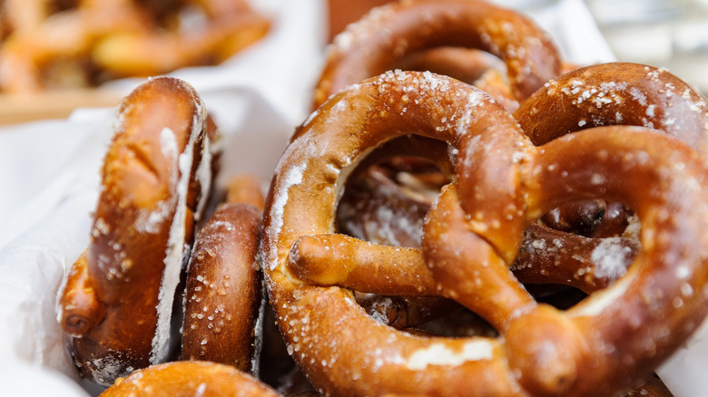 baked and salted pretzels