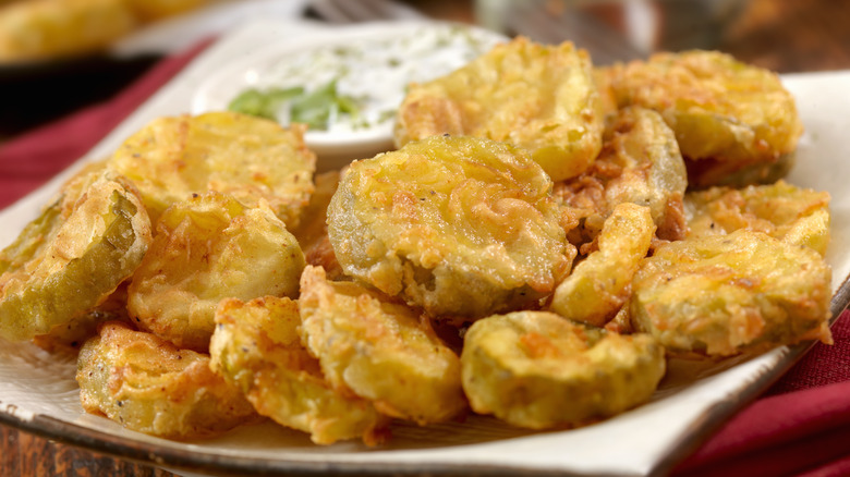 plate of Southern fried pickles 
