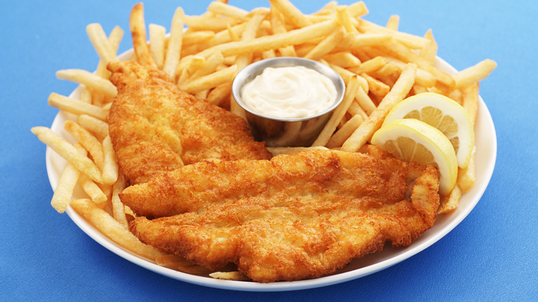 fried fish with french fries