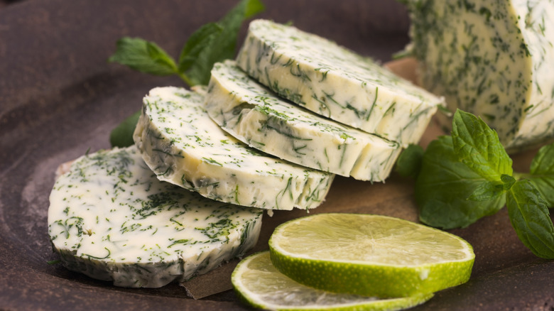 Sliced compound butter