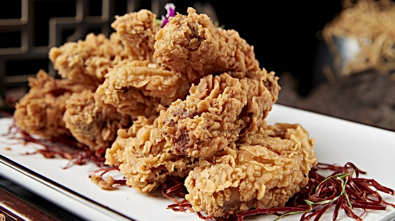 plate of fried chicken