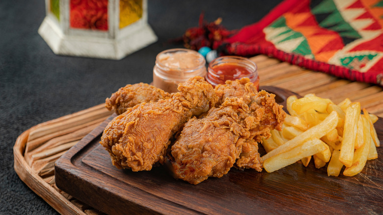 Broasted chicken and fries