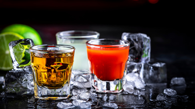 tequila and sangrita in shot glasses