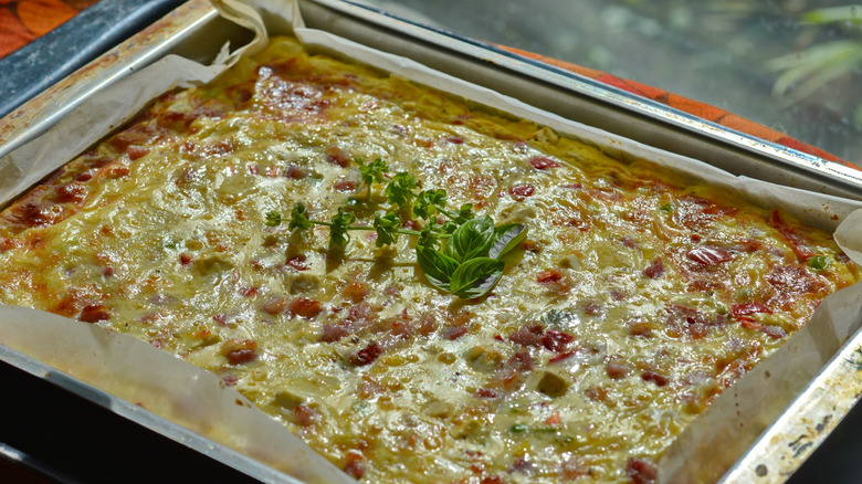 Omelet in a Sheet Pan Resembling a Texas Torte
