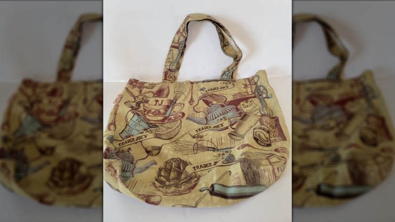 Trader Joe's tote bag with a tea kettle print