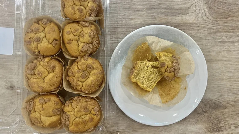 Kirkland Signature Pumpkin Streusel Muffin cut in half