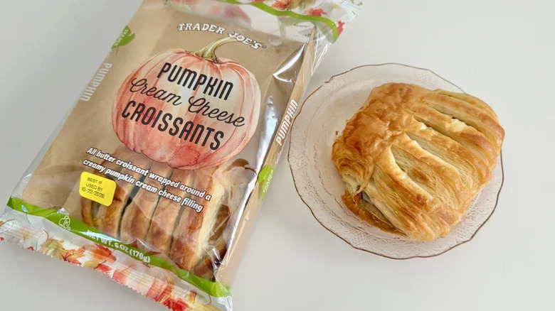 Trader Joe's Pumpkin Cream Cheese Croissants on a plate