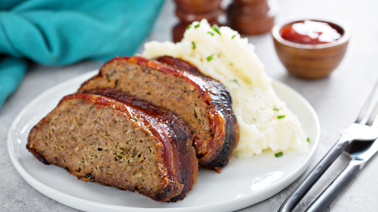 cowboy style bacon-wrapped meatloaf
