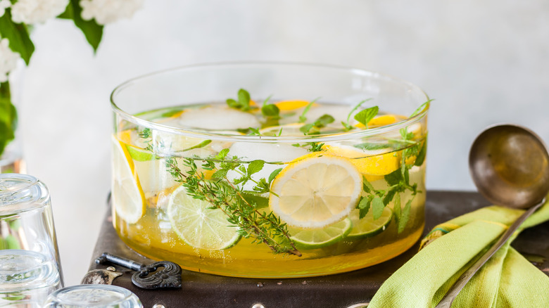 Herb and citrus punch bowl
