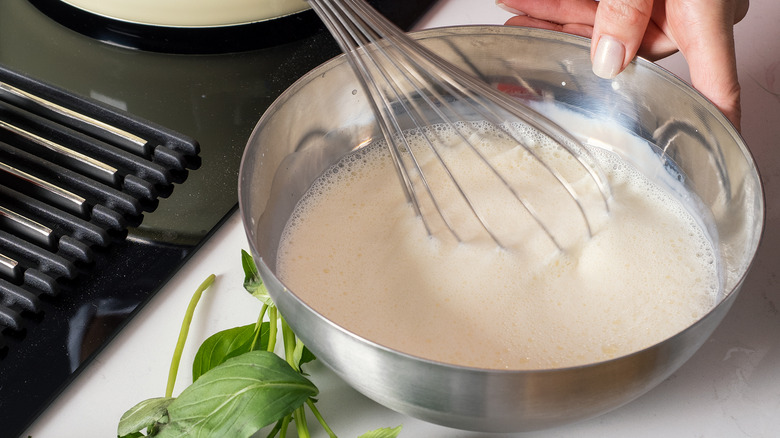 Making roux for mother sauces