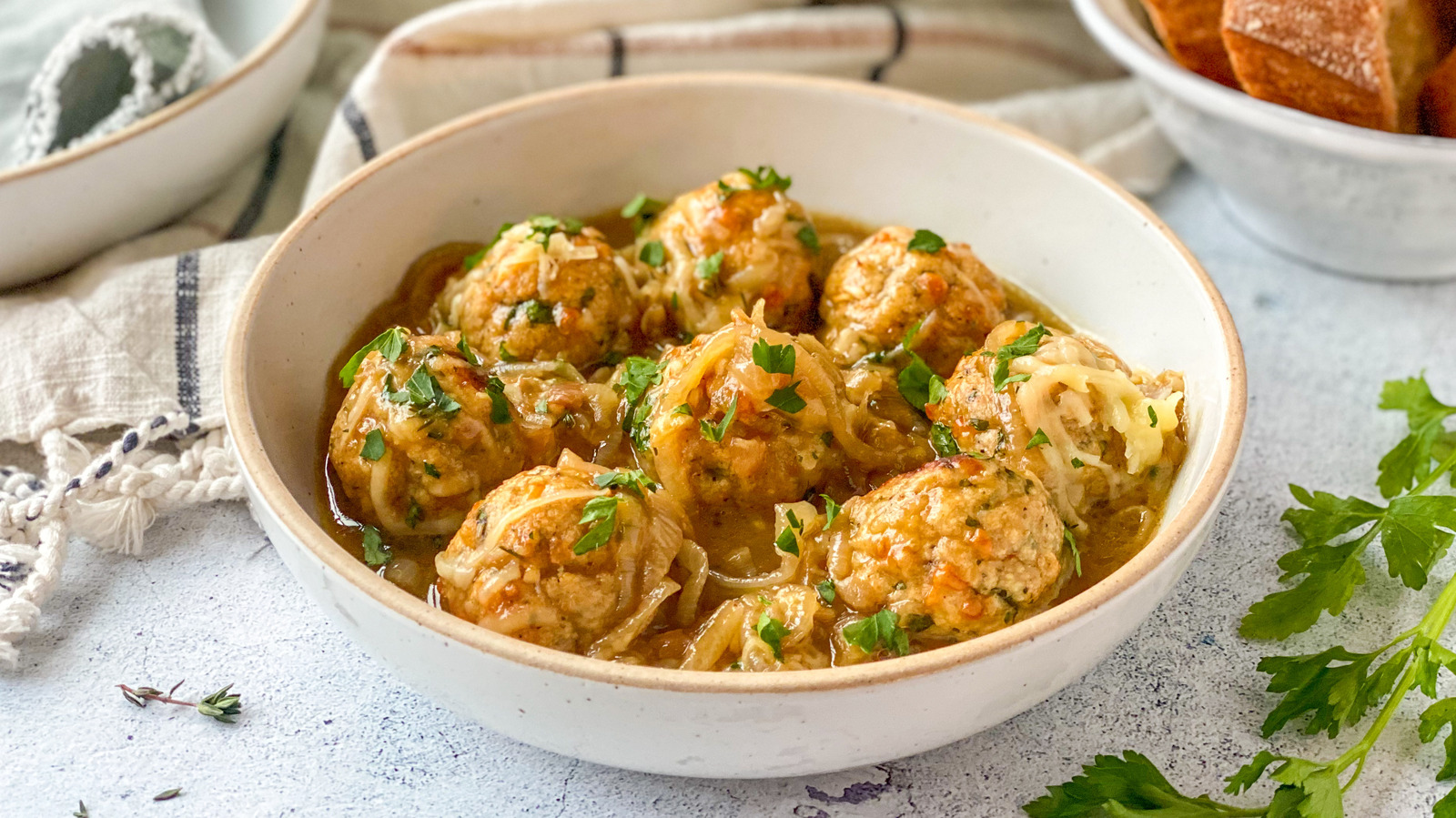French Onion Chicken Meatballs Recipe