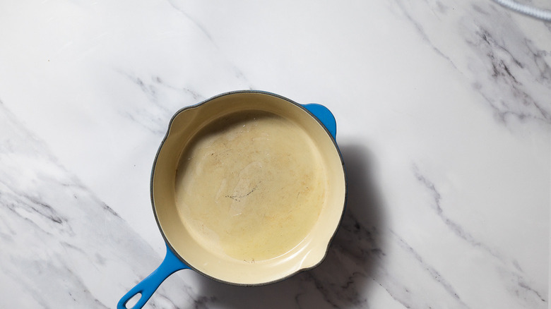 Pan with melted butter