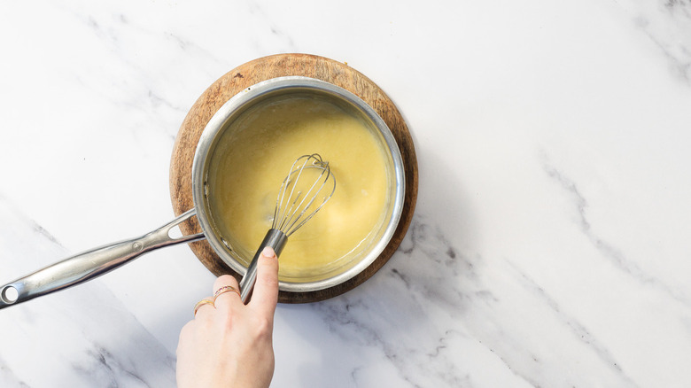 Whisking sauce base
