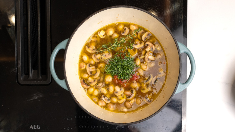 assembling chicken chasseur sauce