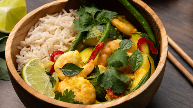 shrimp curry with rice