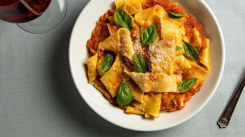 pappardelle with roasted tomato sauce