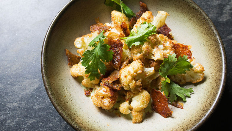 Cauliflower with Tandoori Chicken Skin