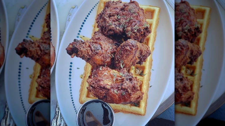 Fried chicken and waffle
