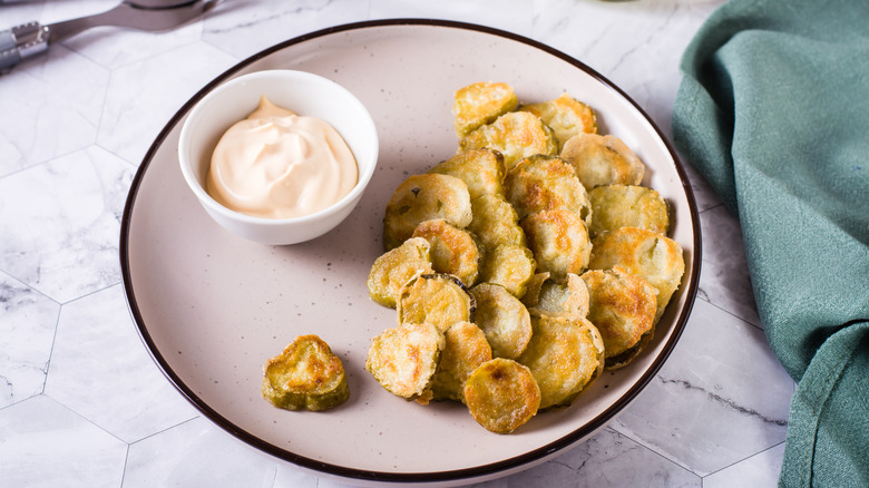 Fried pickles and mayo