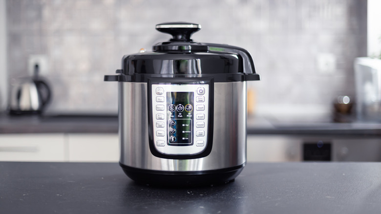 An Instant Pot sitting on a kitchen counter