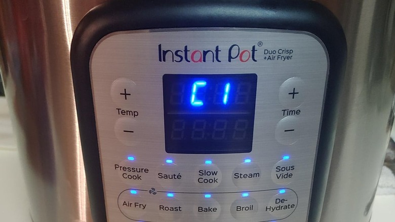 An Instant Pot screen displaying the error code C1