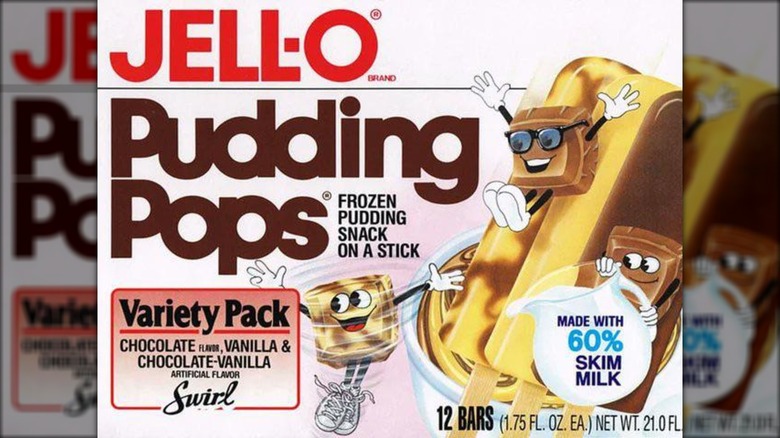 A variety pack box of Jell-O Pudding Pops from the 1980s