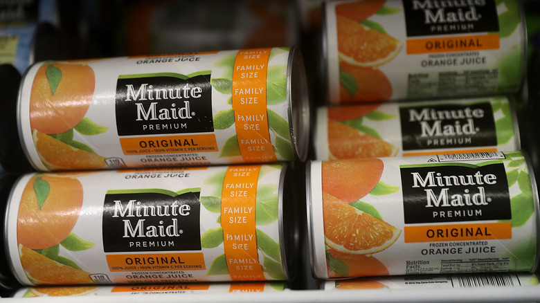 frozen orange juice canisters