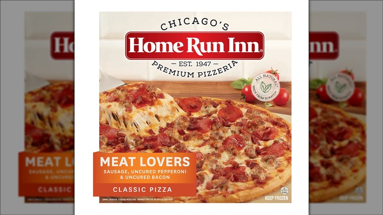 Box of Chicago's Home Run Inn Meat Lovers frozen pizza